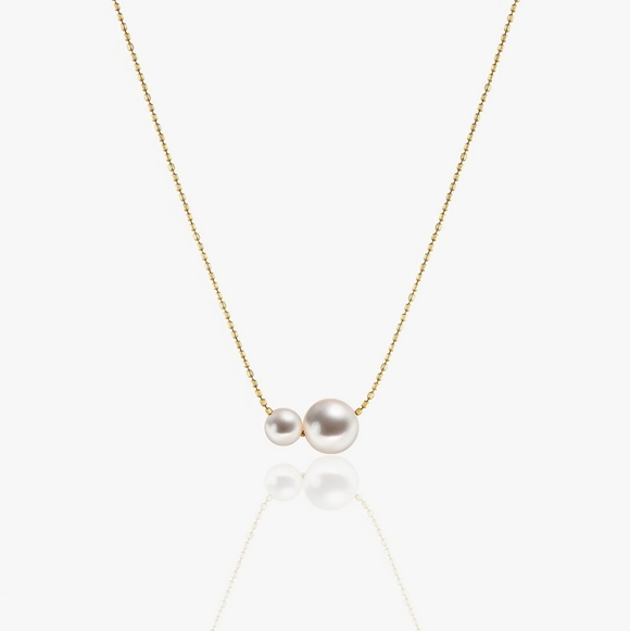 Gourd - 5-7.5mm Aurora Pearl Necklace 18K Gold - Picture 3 of 7